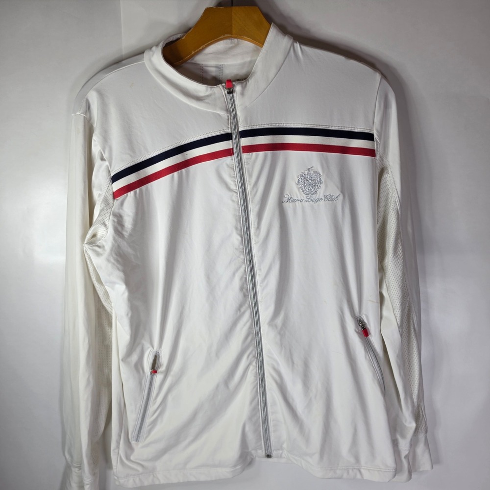 Sofibella Mar-A-Lago Club Womens Track Jacket M White Trump Golf Full Zip Strip